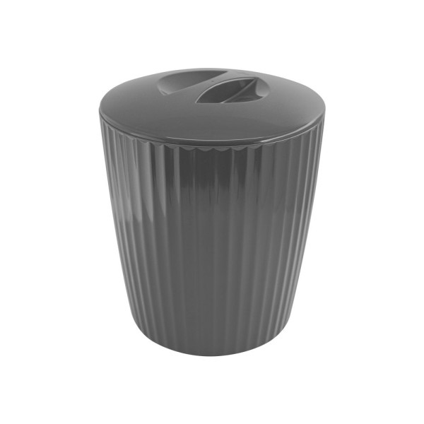 Encontraproduto.com.br - Cesto de Lixo Lixeira Groove Chumbo 5 Litros