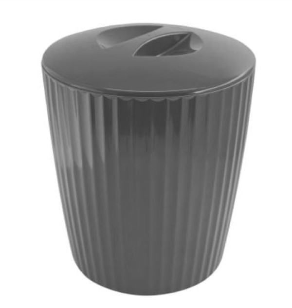 Encontraproduto.com.br - Cesto de Lixo Lixeira Groove Chumbo 5 Litros