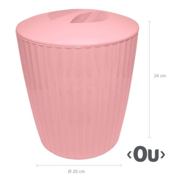 Cesto de lixo groove rosa quartzo - ou plásticos