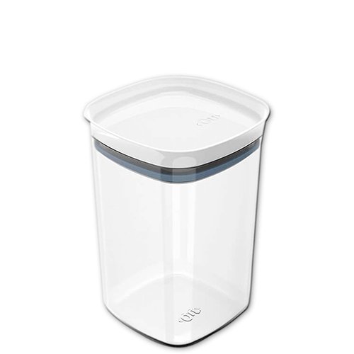 Encontraproduto.com.br - Pote Porta Mantimento Organizador Quadrado com Tampa Hermética Natural com Branco Block  1 Litro