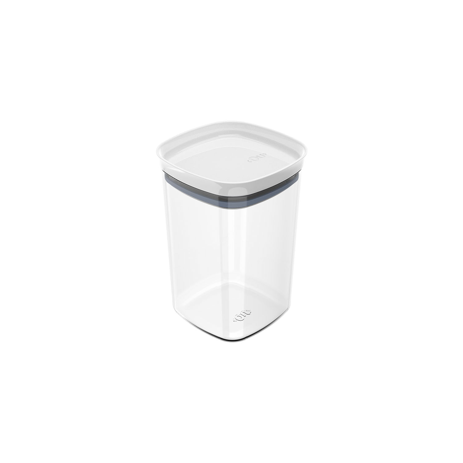 Encontraproduto.com.br - Pote Porta Mantimento Organizador Quadrado com Tampa Hermética Natural com Branco Block  1 Litro