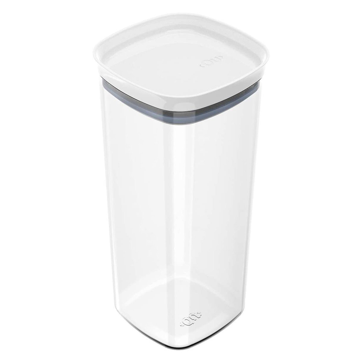 Pote Porta Mantimento Organizador Quadrado com Tampa Hermética Natural com Branco Block  1,5 Litros
