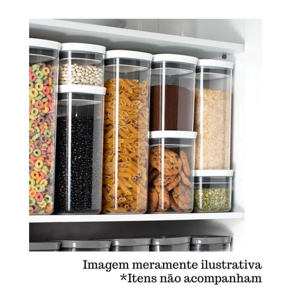 Encontraproduto.com.br - Kit Potes Herméticos 0,45L 1L e 1,5L Com Tampa Para Alimentos