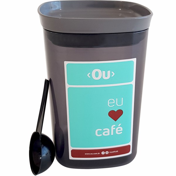 Encontraproduto.com.br - Pote Hermético Porta Mantimento Café My Coffee com Colher Chumbo