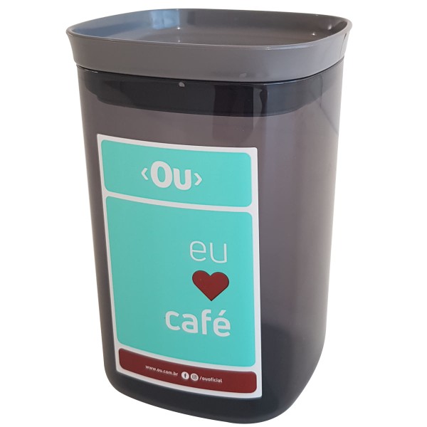 Encontraproduto.com.br - Pote Hermético Porta Mantimento Café My Coffee com Colher Chumbo