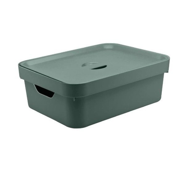 Encontraproduto.com.br - Caixa organizadora cube M com tampa, verde eucalipto - Ou