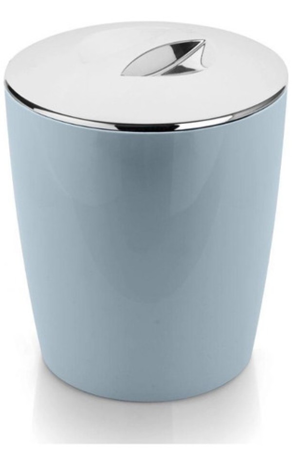 Lixeira cromo vitra 5lts azul glacial - ou plásticos