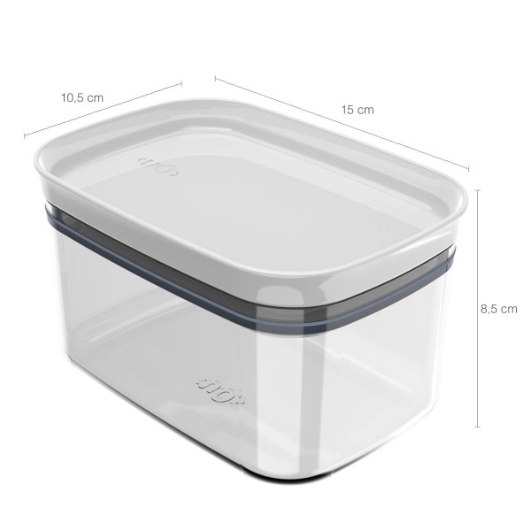 Encontraproduto.com.br - Pote Porta Mantimento Organizador Retangular com Tampa Hermética Natural com Branco Fechado Block  650ml
