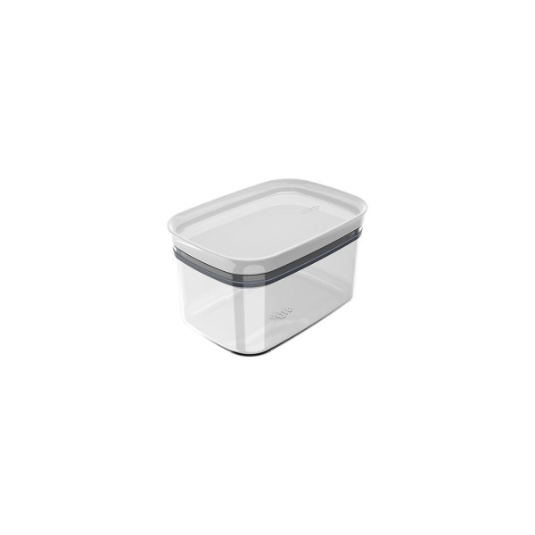 Encontraproduto.com.br - Pote Porta Mantimento Organizador Retangular com Tampa Hermética Natural com Branco Fechado Block  650ml