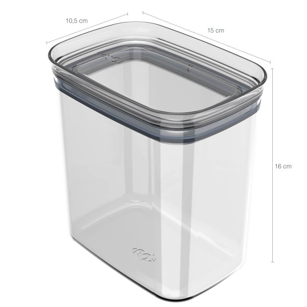 Encontraproduto.com.br - Pote Porta Mantimento Organizador Retangular com Tampa Hermética Natural  Block  1,5 Litros