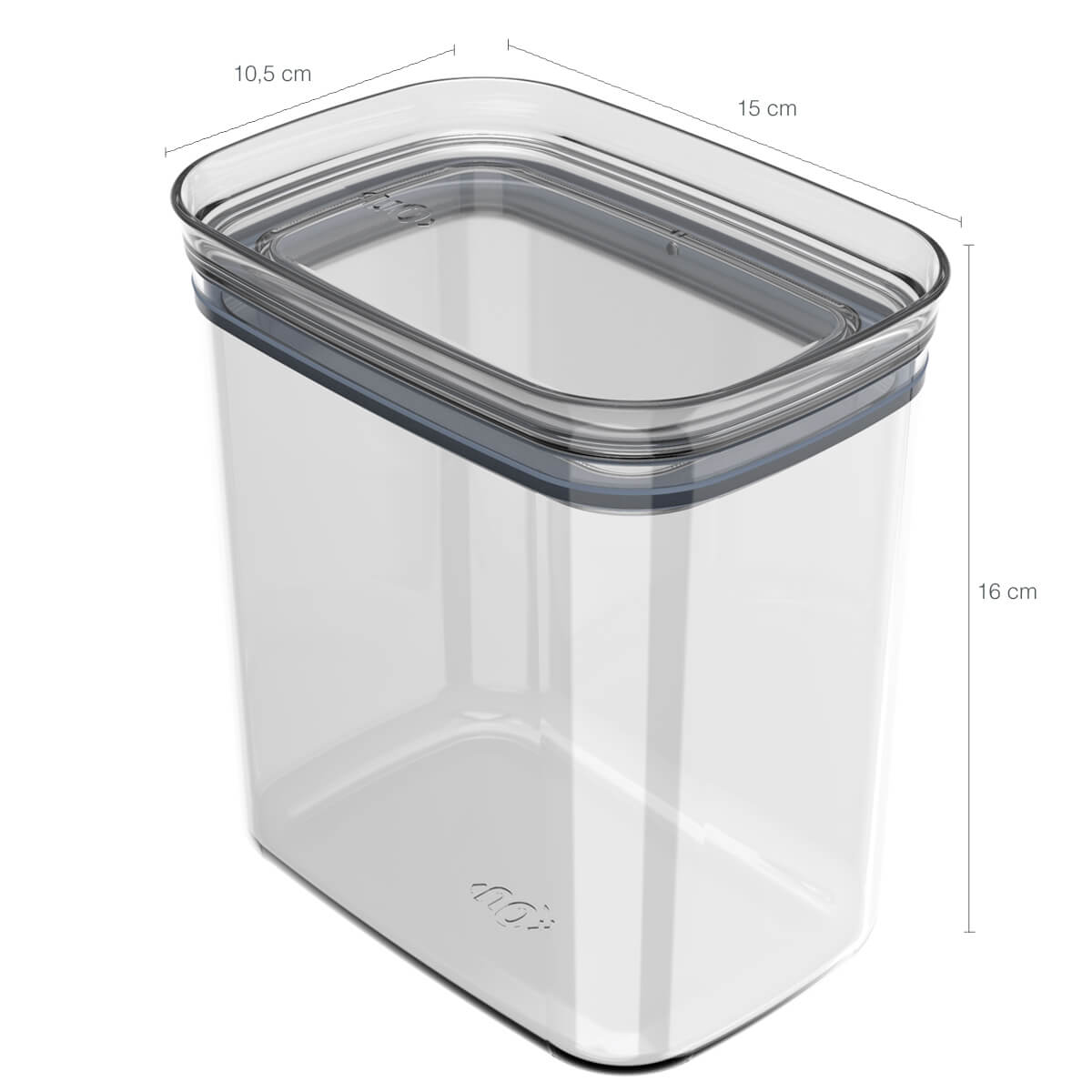 Encontraproduto.com.br - Pote Porta Mantimento Organizador Retangular com Tampa Hermética Natural  Block  1,5 Litros