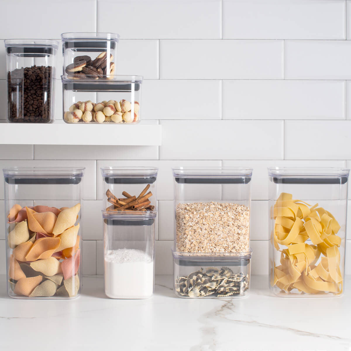 Encontraproduto.com.br - Pote Porta Mantimento Organizador Retangular com Tampa Hermética Natural  Block  1,5 Litros