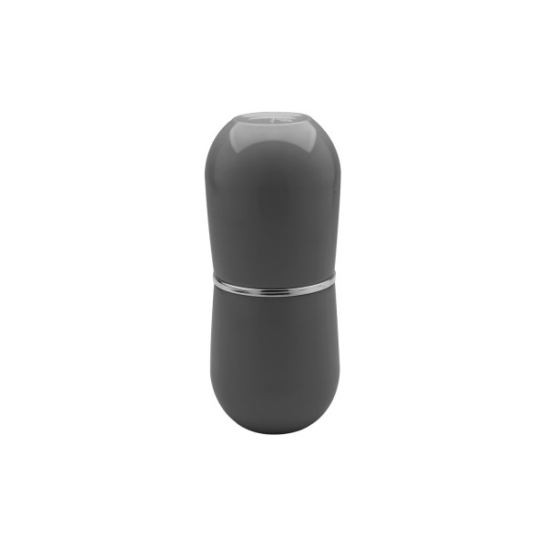 Encontraproduto.com.br - Porta Escova de Dente Cromo Belly Com Tampa Chumbo - 20 cm
