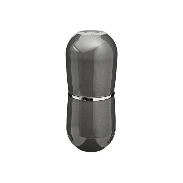 Encontraproduto.com.br - Porta Escova de Dente Cromo Belly Com Tampa Chumbo - 20 cm