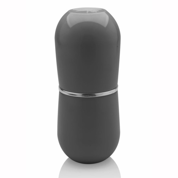 Encontraproduto.com.br - Porta Escova de Dente Cromo Belly Com Tampa Chumbo - 20 cm