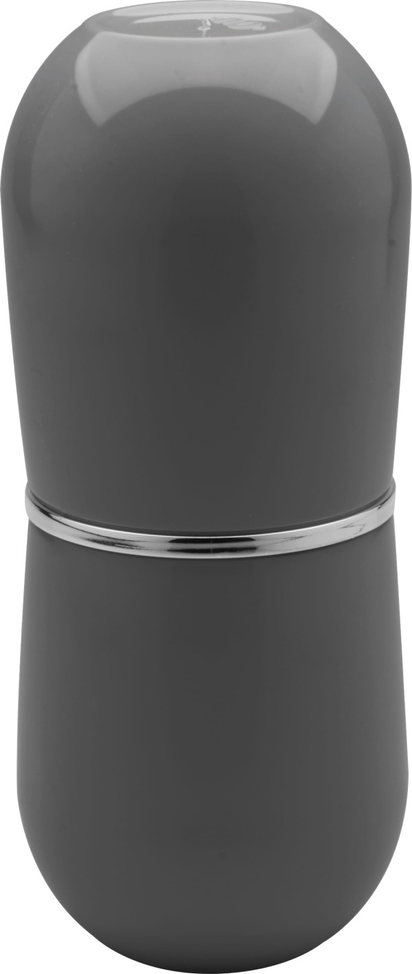 Encontraproduto.com.br - Porta Escova de Dente Cromo Belly Com Tampa Chumbo - 20 cm