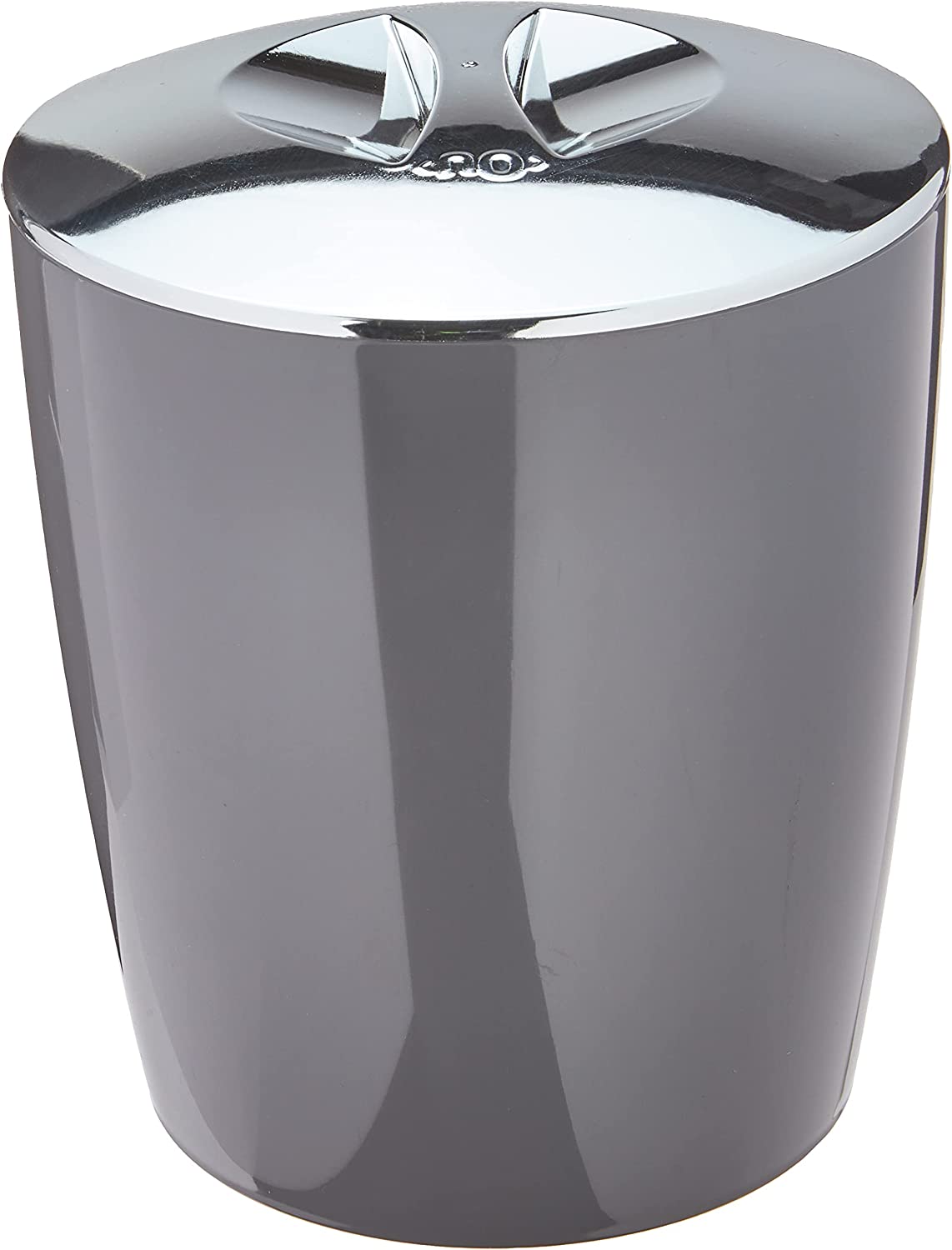 Encontraproduto.com.br - Lixeira Cromo Vitra 5 L Chumbo com Tampa Cromada 20x20x23,5cm Ou