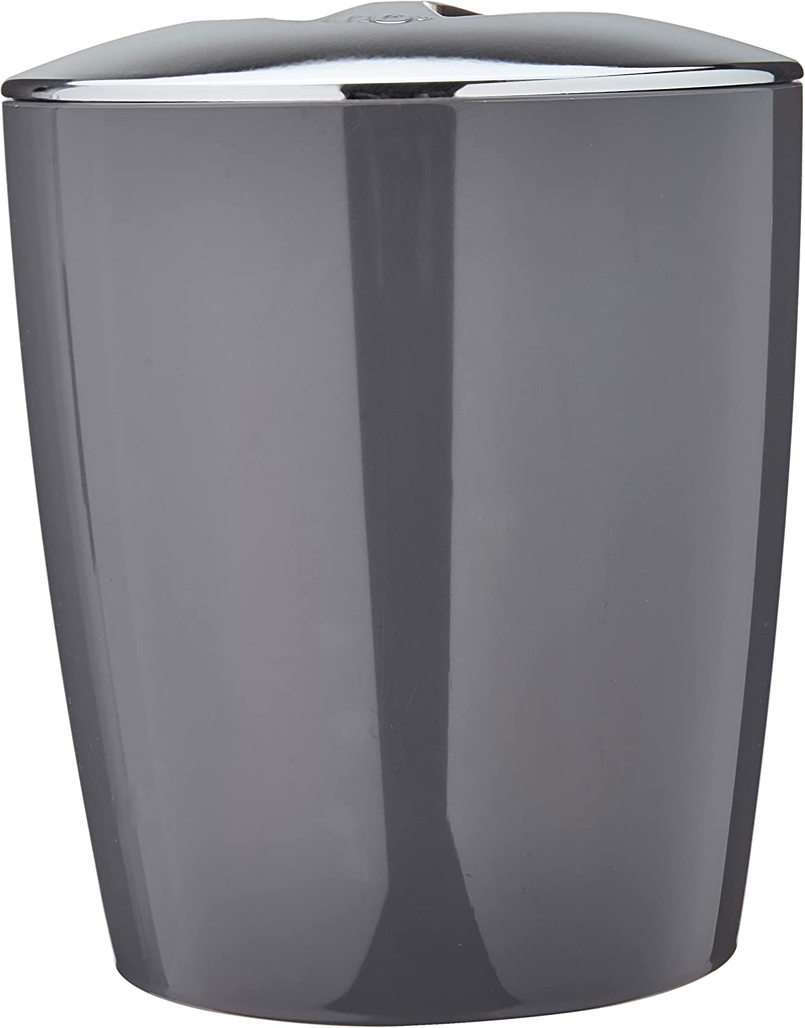 Encontraproduto.com.br - Lixeira Cromo Vitra 5 L Chumbo com Tampa Cromada 20x20x23,5cm Ou