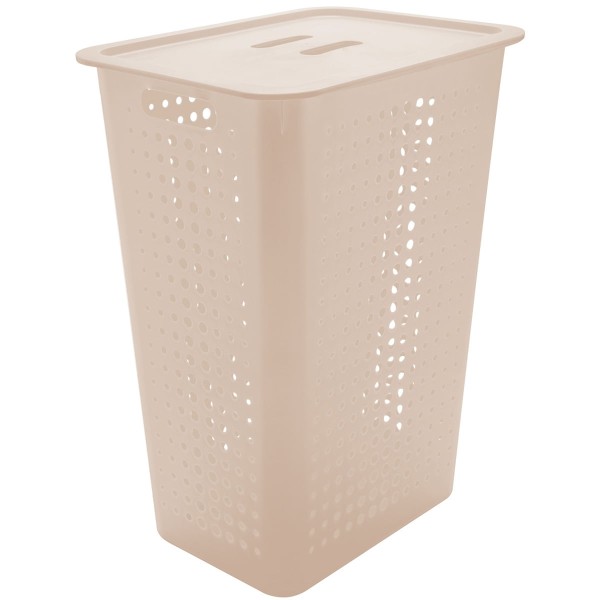 Encontraproduto.com.br - Cesto para Roupas com Tampa OU 47 Litros Bege - CO 570 BGF