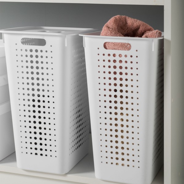 Encontraproduto.com.br - Cesto para Roupas com Tampa OU 47 Litros Bege - CO 570 BGF