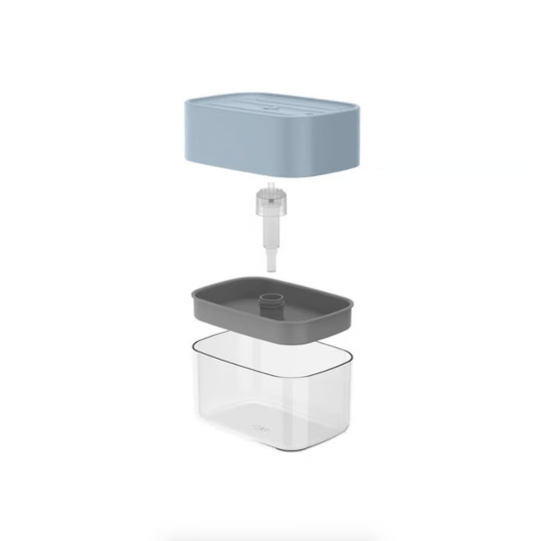 Encontraproduto.com.br - Dispenser para detergente com porta esponja trium 550ml azul glacial - ou plásticos