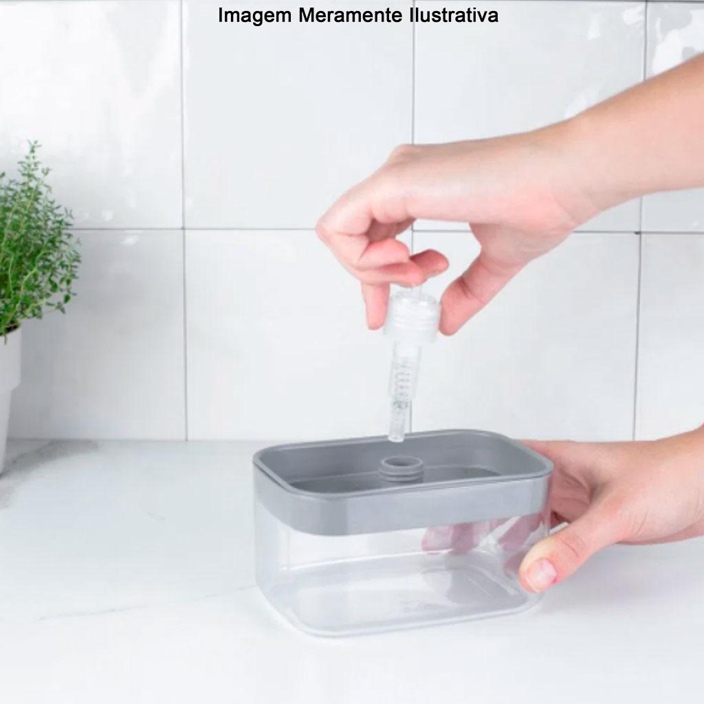 Encontraproduto.com.br - Dispenser Porta Detergente e Esponja Trium Chumbo 500ml