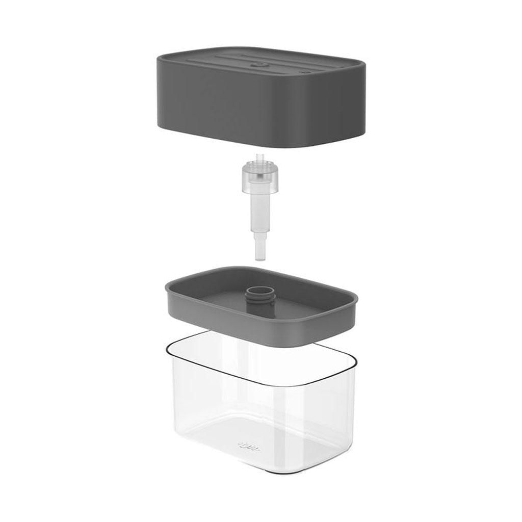 Encontraproduto.com.br - Dispenser Porta Detergente e Esponja Trium Chumbo 500ml