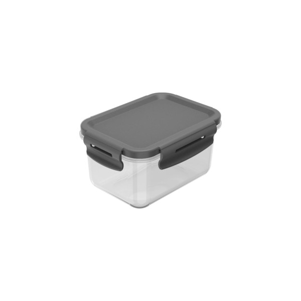 Encontraproduto.com.br - Pote Retangular 560ml Ou Click CL1100 Cinza