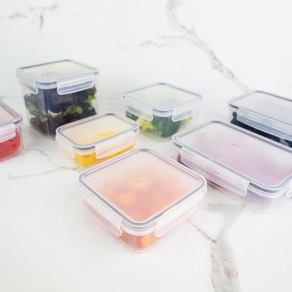 Encontraproduto.com.br - Pote Organizador De Geladeira Click Quadrado 1500 ml