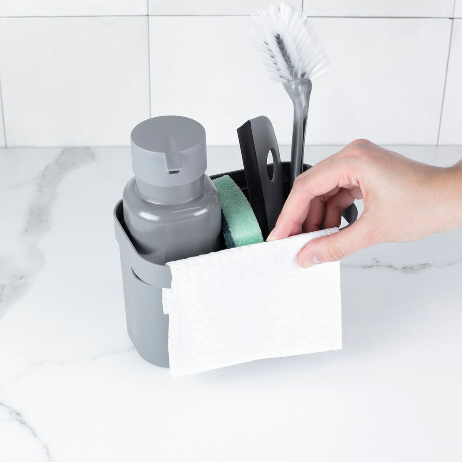 Encontraproduto.com.br - Organizador de Pia Porta Detergente Trium Max Branco Fechado