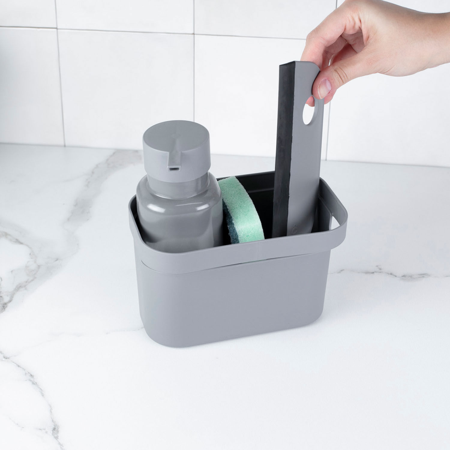 Encontraproduto.com.br - Organizador de Pia Porta Detergente Trium Max Branco Fechado