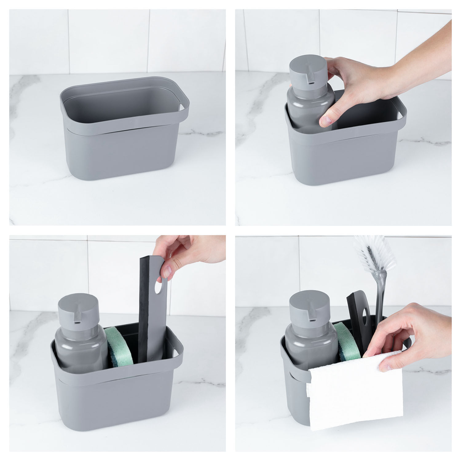 Encontraproduto.com.br - Organizador de Pia Porta Detergente Trium Max Branco Fechado