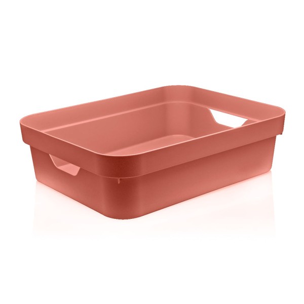 Encontraproduto.com.br - Caixa organizadora 5L de plástico terracota Cube OU