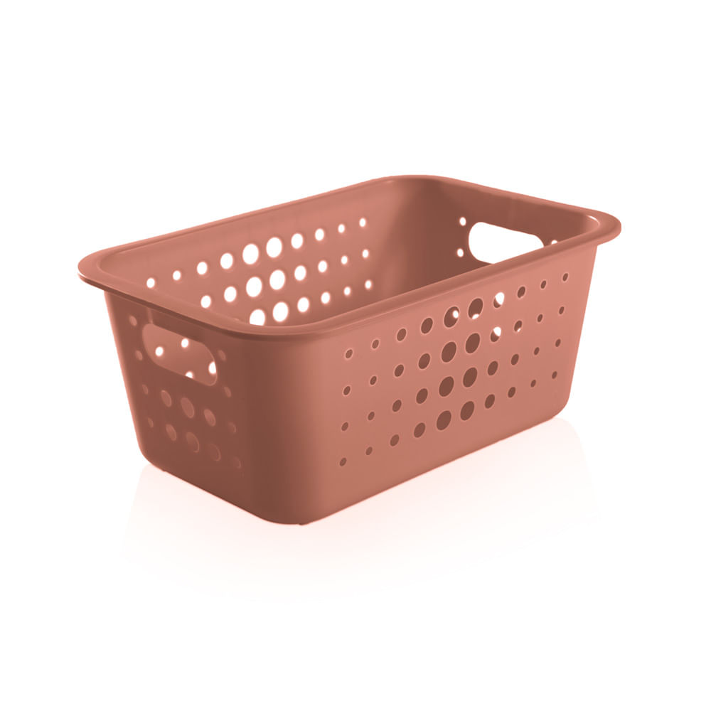 Cesta organizadora plástico 5L terracota OU