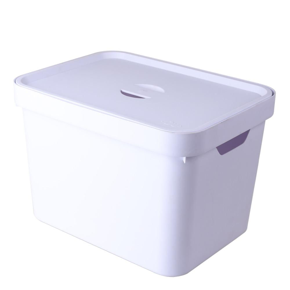 Encontraproduto.com.br - Caixa Organizadora com Tampa 18L Ou Cube CC450 Branca