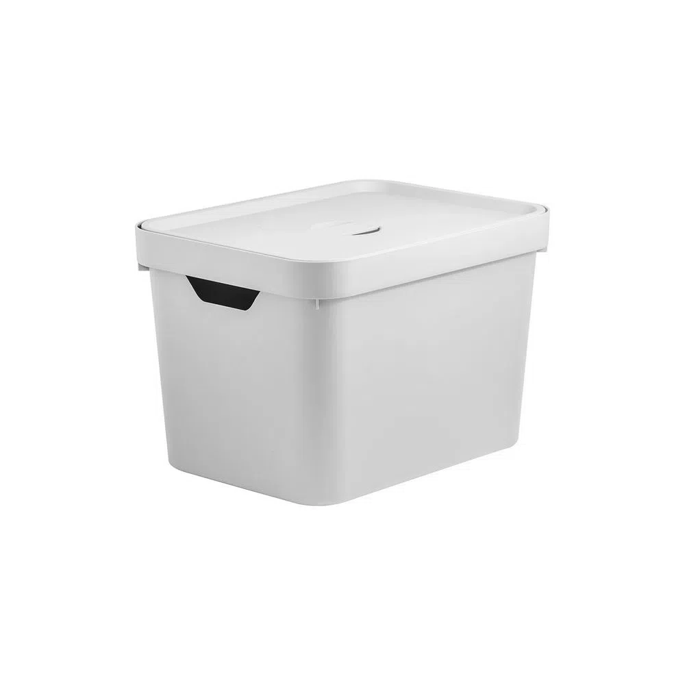 Encontraproduto.com.br - Caixa Organizadora com Tampa 18L Ou Cube CC450 Branca