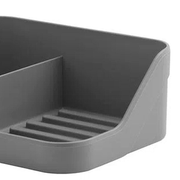 Encontraproduto.com.br - Organizador de Plástico para Pia Porta Esponja e Detergente Trium Duplo OU Bege