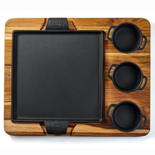 Encontraproduto.com.br - Conjunto de Chapas Quadrada 24x24 cm com Molheiras Fumil