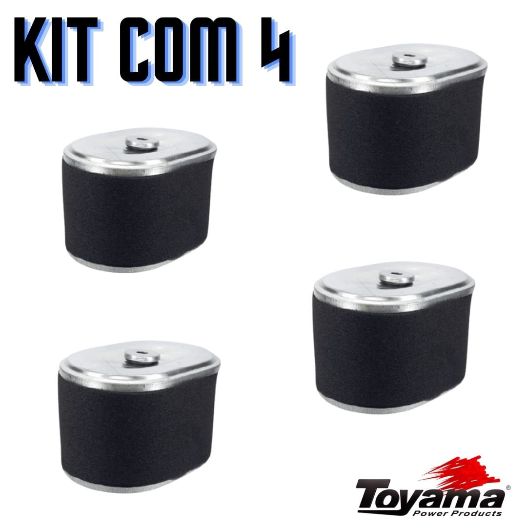 Kit 4 Filtro De Ar Original Toyama Motor Gasolina 5.5/6.5/7.0 HP Branco Buffalo Honda Vulcan