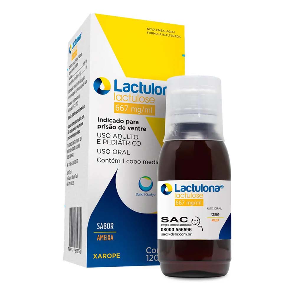 Encontraproduto.com.br - Lactulona 667mg/mL Xarope Sabor Ameixa - Frasco com 120 mL