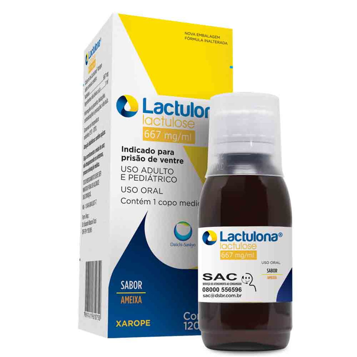 Encontraproduto.com.br - Lactulona 667mg/mL Xarope Sabor Ameixa - Frasco com 120 mL