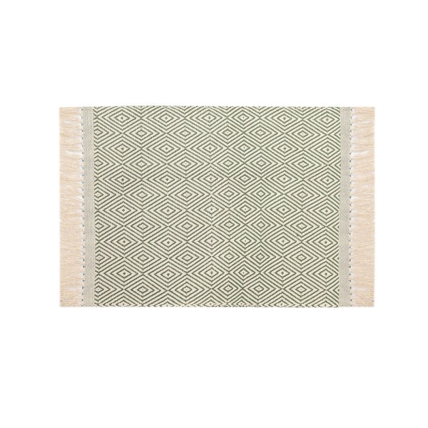 Encontraproduto.com.br - Tapete Diamante 50x70cm Verde Oliva Artesanal Teares