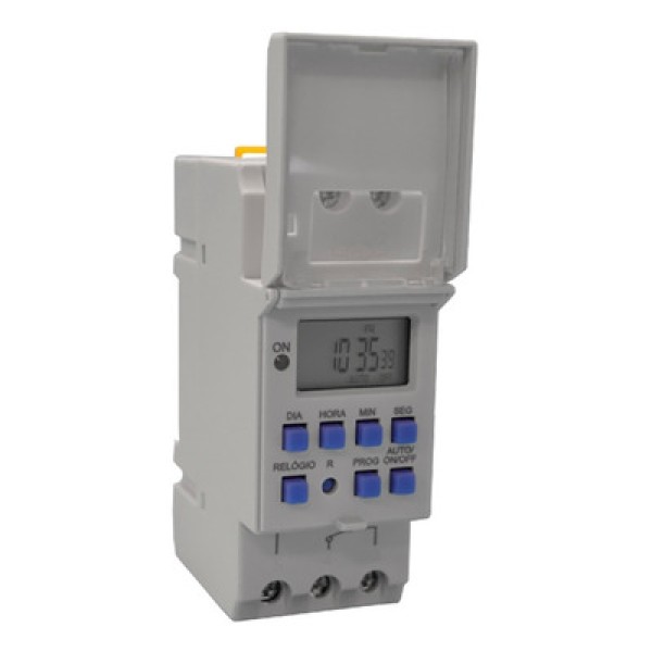Encontraproduto.com.br - Temporizador Exatron Timer Digital Trilho Din Bivolt 40 Programações