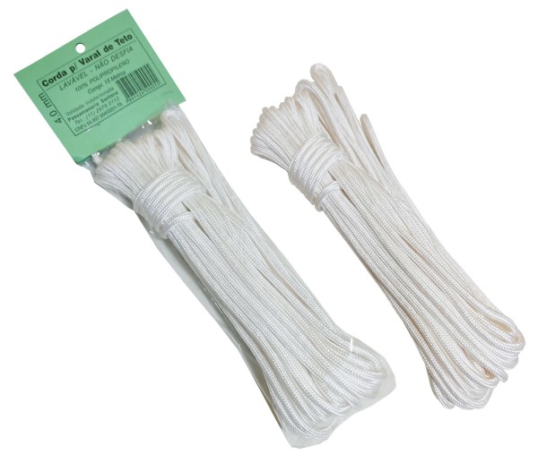 Encontraproduto.com.br - Corda Para Varal De Parede E Teto 15 Metros X 4Mm Não Desfia