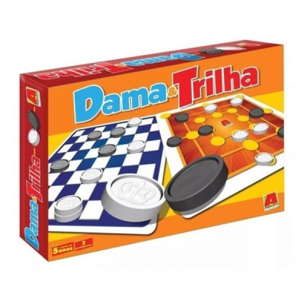 Encontraproduto.com.br - Jogo Dama e Trilha - 2 em 1 - Algazarra