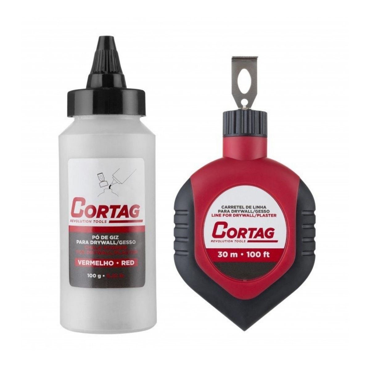 Carretel Giz Vermelho Drywal Linha 30m Cortag