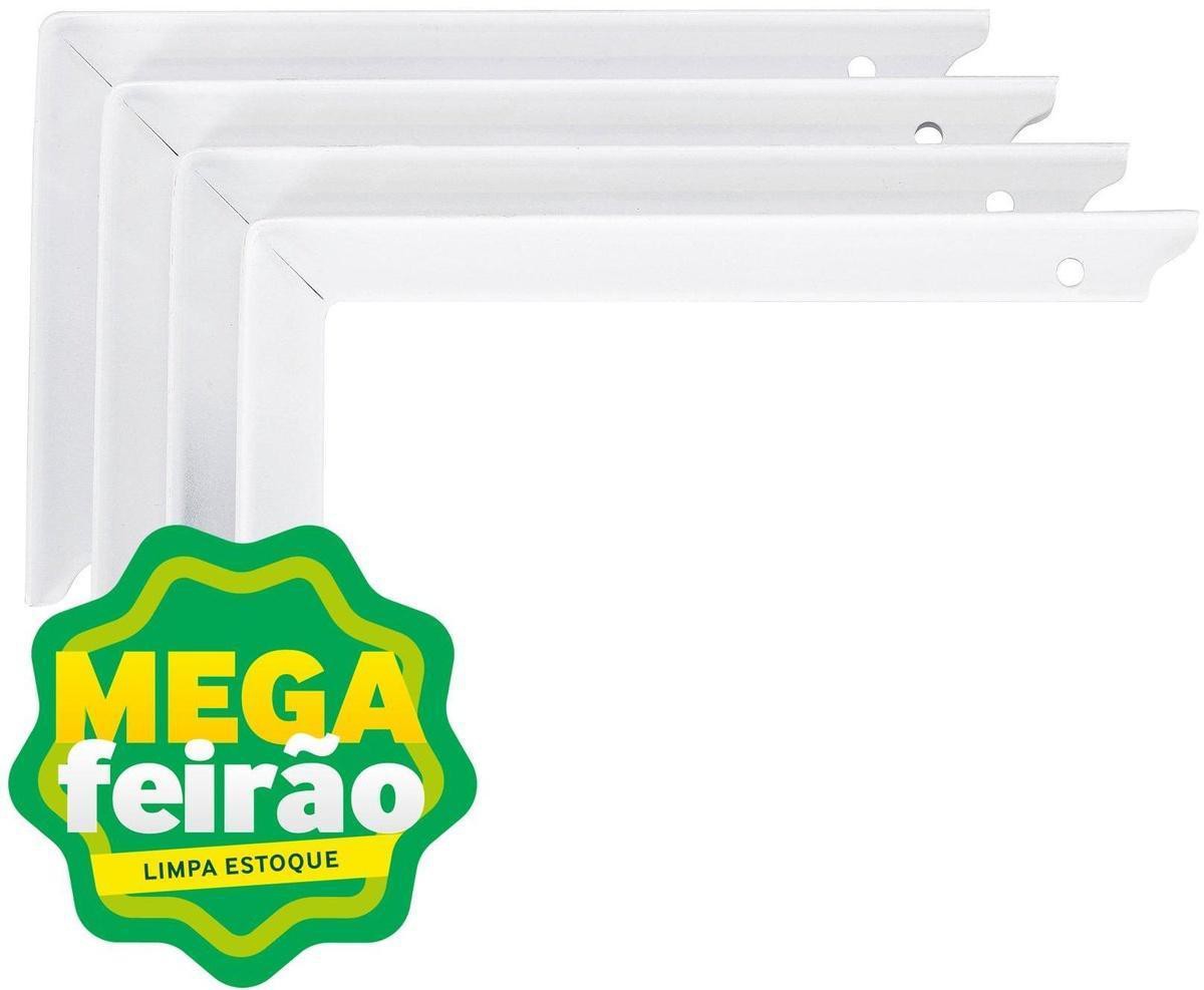 Suporte Para Prateleira Perfil T 17 Branco (4) Zamar