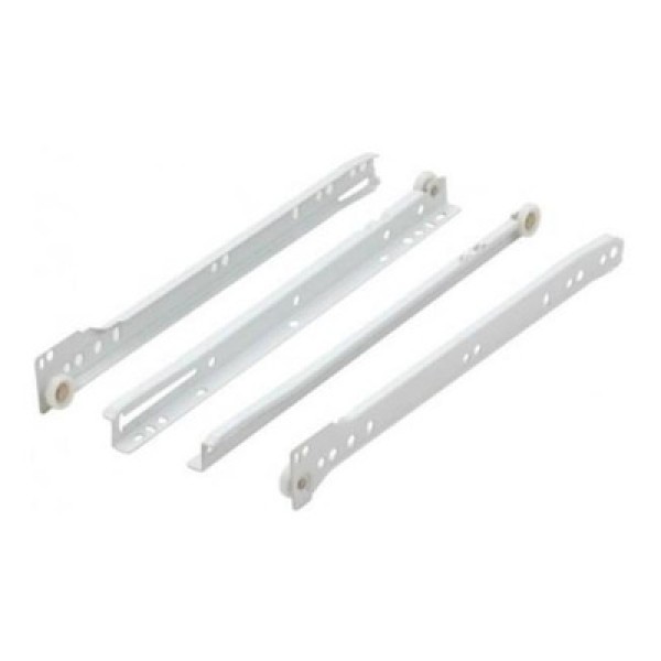Corrediça simples em aço com roldana 350mm branca Zamar