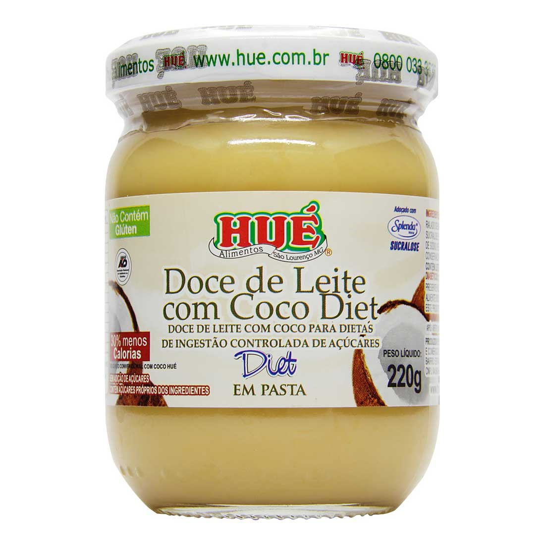 Encontraproduto.com.br - Doce de Leite Hué Diet com Coco em Pasta 220g