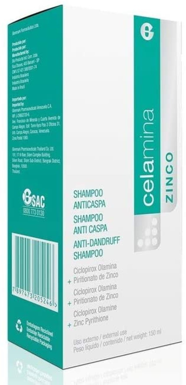 Encontraproduto.com.br - Shampoo Glenmark Celamina Zinco Anticaspa 150ml